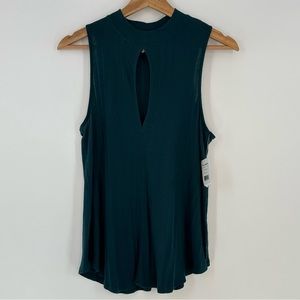 NWT Free People Women's Faye Sleeveless Ribbed Tank Top Turquoise Size XS